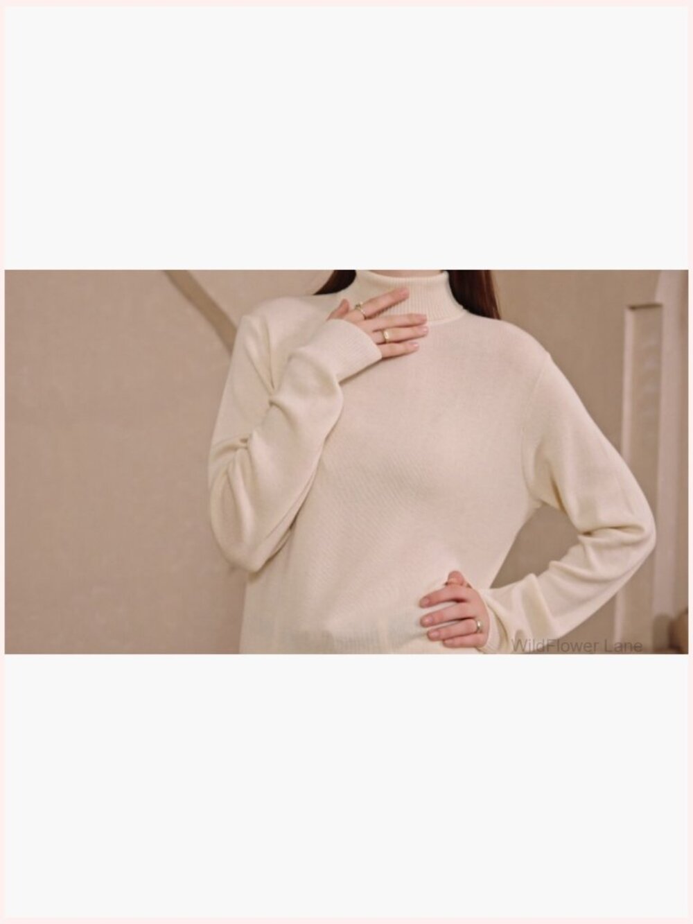 Women's Turtleneck Sweater Long Sleeve Knit Pullover Fall Winter - Picture 7 of 7
